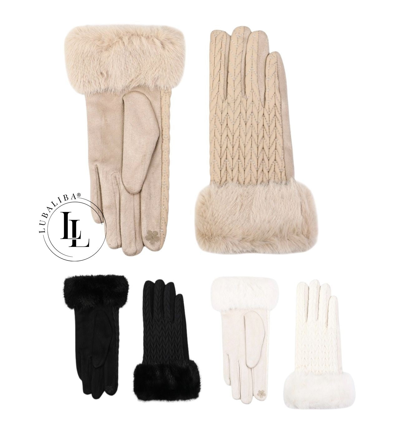 Elegante Winterhandschuhe mit Kuschellfell - Farbwahl